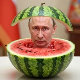 vladimir putin inside a watermelon,