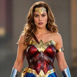 margot robbie as wonder woman, highly detailed, realistic photograph