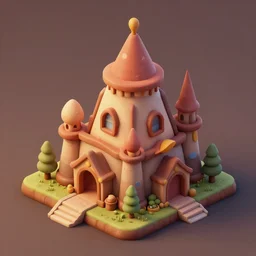 isometric 3 d fantasy cute building, smoth 3 d illustration, cinematic matte painting, soft render, servando lupini, handpaint texture, blender, 3 dcoat