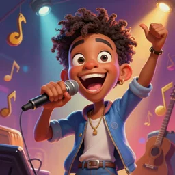 beautiful expressive!!! musical digital painting of ( ( cartoon joyful!!!! jacob collier singing in dramatic pose ) ). beautiful highly detailed expressive!! face, intricate musical vibrant atmosphere, joyful!!!!! trending on artstation, stunning digital painting, hyper detailed, 4 k, high quality, smooth, sharp focus