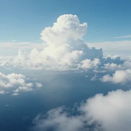 beautiful matte painting of a dreamy ocean with clouds, sci - fi, daylight, blue sky, cinematic lighting, cinematic perspective, syd mead, john harris, federico pelat