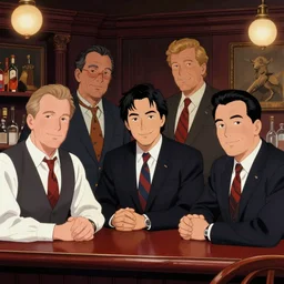 American presidents in a bar, Tristan Eaton, victo ngai, artgerm, RHADS, ross draws