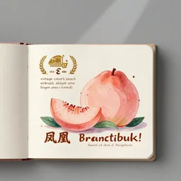 “vintage colorful peach illustration airbrush, album artwork on grey background, phoenix bankrupt!”
