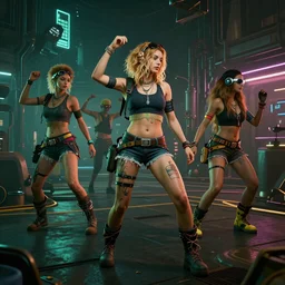 Dancing hippies Cyberpunk 2077. CP2077. 3840 x 2160