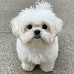fat fluffy white hair dog