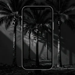 colombian palms, minimalist, dark japanese art, emo goth, phone wallpaper