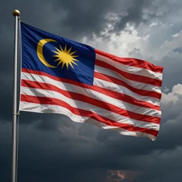 a digital flag mix of malaysia and indonesia