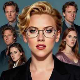 gordon freeman wearing glasses played by scarlett johansson, face portrait, hd shot, digital portrait, elegant, beautiful, fantasy art, artstation, comic style, by artgerm, guy denning, jakub rozalski, magali villeneuve and charlie bowater