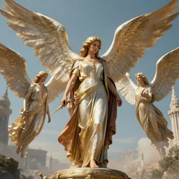 Cinematic shot of Biblical acurate Seraphim, hd, 4k, AAA game, octane render, raytracing, RTX