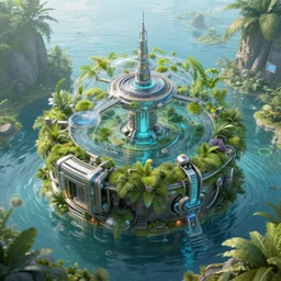 hyperrealistic artwork sustentability scifi water regenerative technologies to disruptive creation sci cyberpunk natur! photogra futures