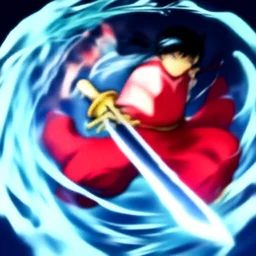 anime art of a sword channeling wind and energy, fantasy, kawacy, makoto shinkai