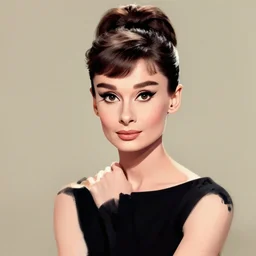 digital illustration of Audrey Hepburn by Peter Max artist