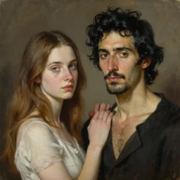 greg rutkowski, anna podedworna, painting of slender spanish man, goatee, black wavy hair, d & d