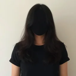 a censored photo of a person