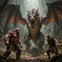 taunting arbormage, giant lumbering cave dragon, zombie ogre, by antoine wiertz and noah bradley, visually stunning, cinematic, ultra realistic, hyper realism, 1 2 k, epic, octane render, unreal engine, vfx, maya