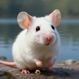 cute white mouse portrait, dramatic light, lake background, 2 0 0 mm focal length, painted by stanley lau, painted by greg rutkowski, painted by stanley artgerm, digital art, trending on artstation
