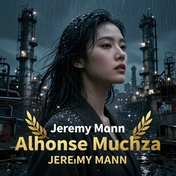 an asian woman in abandoned industrial city at night, beautiful face, towering factories in the rain, beautiful face, dark moody lighting, by jeremy mann and alphonse mucha, dramatic lighting, ethereal, stunning, breathtaking, awe - inspiring award - winning, 8 k