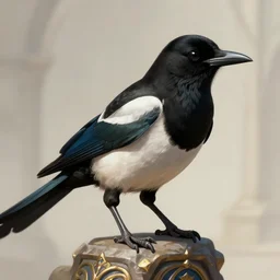 magpie, deep focus, d & d, fantasy, intricate, elegant, highly detailed, digital painting, artstation, concept art, matte, sharp focus, illustration, hearthstone,
