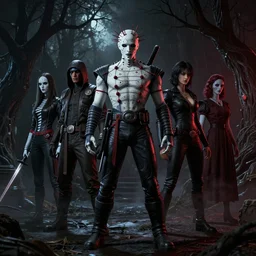 Mortal Kombat characters in the style of Hellraiser, Silent Hill