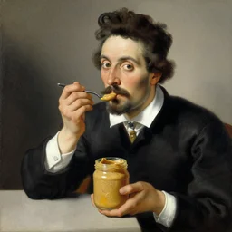 man enjoying his peanut butter. painted by francisco de goya