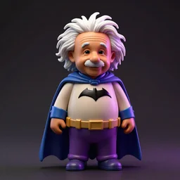 3d print of the Albert Einstein as Batman, studio shot, Vibrant colors, Smooth gradients, cinematic, photograph