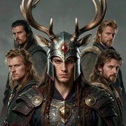 portrait of the warrior wearing the epic artifact headgear deer god\'s helmet by artgerm and Craig Mullins, James Jean, Andrey Ryabovichev, Mark Simonetti and Peter Morbacher 16k