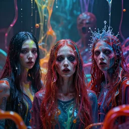 photorealistic scary dramatic psychedelic liquids people render, colorful, atmosphere cinematic, by wlop, by ilyu kuvshinov, super detailed, unreal engine 5, octane render, vfx, houdini, 8 k, super realistic