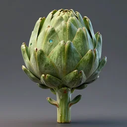 humanoid figure with an artichoke head, highly detailed, digital art, sharp focus, trending on art station, monster, glowing eyes, anime art style