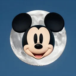 moon with mickey mouse face in the sky, hyperdetailed, artstation, cgsociety, 8 k