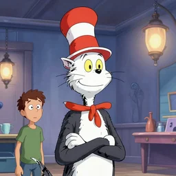 Dr. Seuss as The Cat in the Hat, ambient lighting, 4k, anime key visual, lois van baarle, ilya kuvshinov, rossdraws, artstation