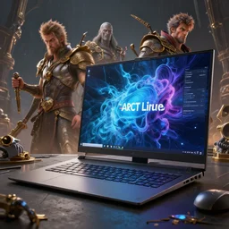 a computer with arch linux, detailed illustration, intricate, epic lighting, cinematic composition, hyper realistic, 8 k resolution, unreal engine 5, by artgerm, tooth wu, dan mumford, beeple, wlop, artstation