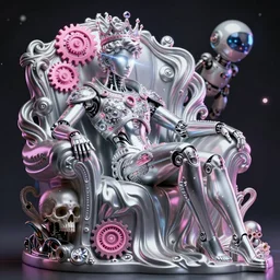 full-body rococo and cyberpunk style neon statue of a young attractive Joe Jonas macho dotado e rico android sim roupa reclining con las piernas abertas e la piroca dura, glowing white laser eyes, prince crown of pink gears, diamonds, swirling silver-colored silk fabric. futuristic elements. full-length view. space robots. human skulls. intricate artwork by caravaggio. Trending on artstation, octane render, cinematic lighting from the right, hyper realism, octane render, 8k, depth of field, 3D
