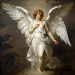 A extremely beautiful highly detailed majestic angelic painting of lucifer by Franz Xaver Winterhalter