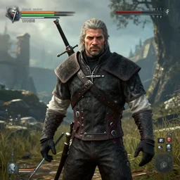 Samuel L Jackson in The Witcher 3, gameplay, 8k, HD