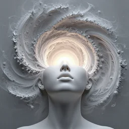 absurdly beautiful female figure with beautiful human face, cervix awakening, portal, fractals swirling outward, glowing internal light, hyperdetailed, by alex grey, intricate linework, faberge, intricate linework, purple, deep blue, hot pink, dark atmosphere, unreal engine 5 highly rendered, global illumination, radiant light, detailed and intricate environment