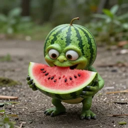 Gollum eating watermelon trail cam