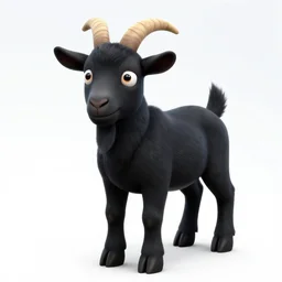 an anthropomorphic black goat in sims 4, screenshot