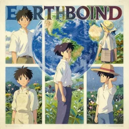 vintage poster art concepts for earthbound by trending pixiv fanbox, acrylic palette knife, style of makoto shinkai takashi takeuchi yoshiyuki