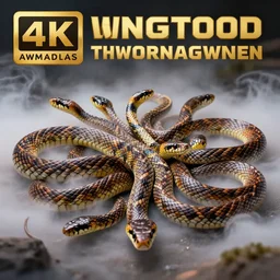 a detailed macro photography of a swarm of colourful poisonous snakes in smoke clouds mist, photo realistic, artstation, poster, volumetric lighting, 4 k, award winning