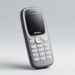 Realistic 3D-Render mobile button phone Nokia 2330s classic, photorealism 8K