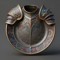 rpg game item, empty plate chest armour, warcraft, matte painting armour item concept art, art nouveau, swirly vibrant color lines, fantastically gaudy, aesthetic octane render, 8 k hd resolution, by ilya kuvshinov and cushart krentz and gilleard james