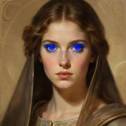 portrait of saint alia atreides of the knife, fully royal blue eye sockets eye, dune, science fiction, frank herbert, intricate, elegant, highly detailed, digital painting, artstation, concept art, sharp focus, illustration, art by artgerm and greg rutkowski and alphonse mucha