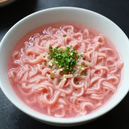 pink ramen noodles