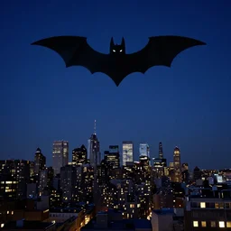 the batsignal in the city's night sky