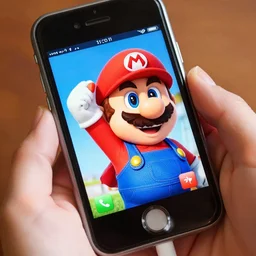 mario listening to the ipod, iphone wallpaper