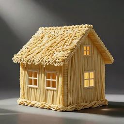a house 3d printed out of noodles
