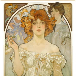 a portrait in the style of anna dittmann and greg rutkowski and alphonse mucha.