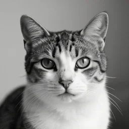 chad cat, black and white filter, ultra hd, 8k