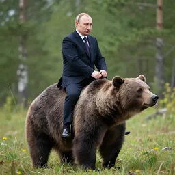vladimir putin rides a bear, 8 k