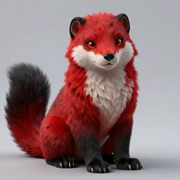 furry commission < handsome fursona > male ] furry - fandom < red & black > furred * anthropomorphic - fursona - stoat _ photorealistic, aspect ratio 3 : 2